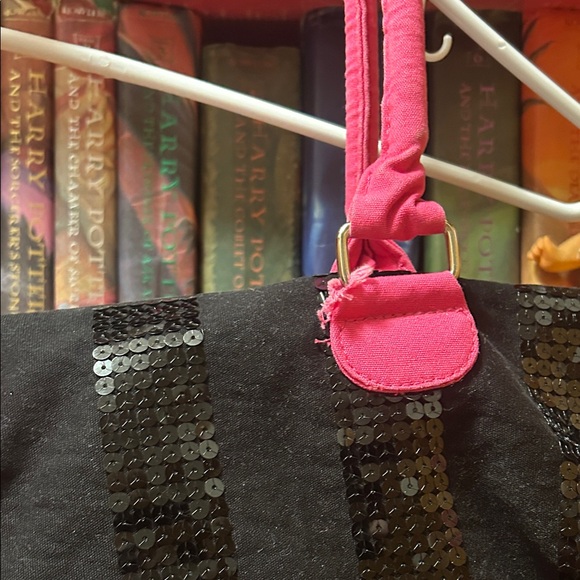 Victoria's Secret Black and Pink Sequin Tote - Picture 9 of 11